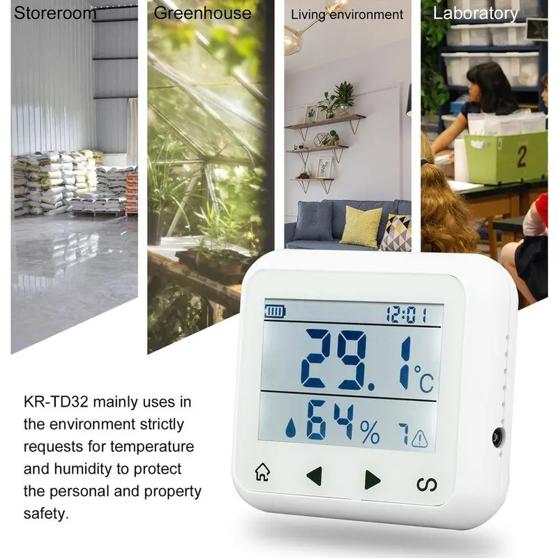 Acheter Contrôle Module LED Affichage Réglable Température Et Humidité Capteur D alarme Détecteur D alarme Protéger le personnel et propriété