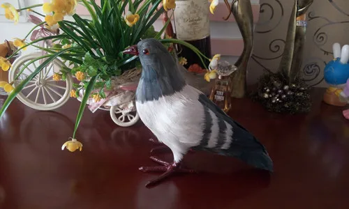 

simulation dove 18x22cm hard model toy,polyethylene&furs gray&white peace bird model ,home decoration,Xmas gift 0644