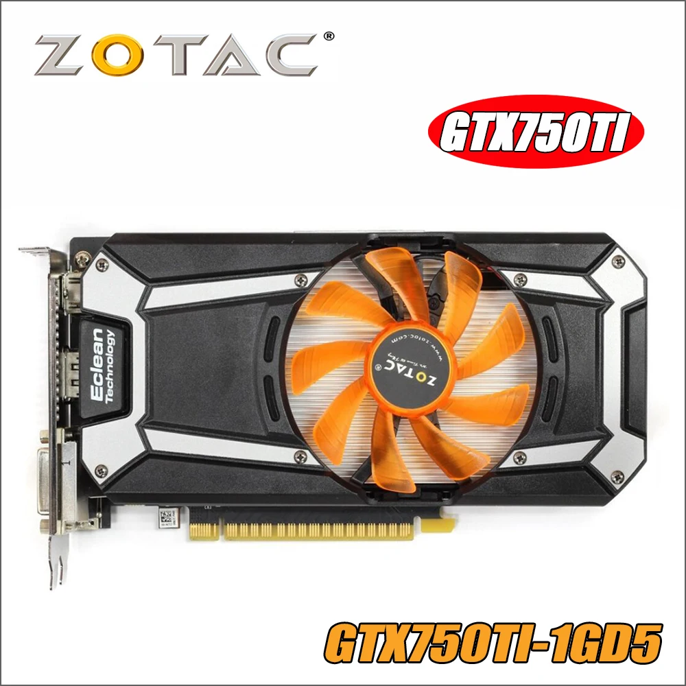 Оригинальная видеокарта ZOTAC GeForce GTX 750 Ti 1 ГБ 128 бит GDDR5 1GD5 видеокарты для nVIDIA карта GTX750 Ti 1GD5 Hdmi Dvi 750ti