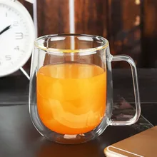 Прозрачный двусторонний слой стеклянная чашка изоляции чашка для воды сока термостойкая кружка для чая кофе здоровый напиток отличный подарок