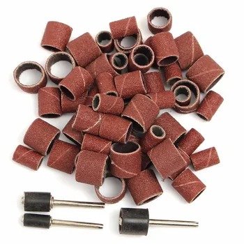 

63pcs/set 80Grit Drum Sanding Kit 1/2 3/8 1/4 Inch Sand Mandrels Fit for Dremel Nail Drill Rotary Tools