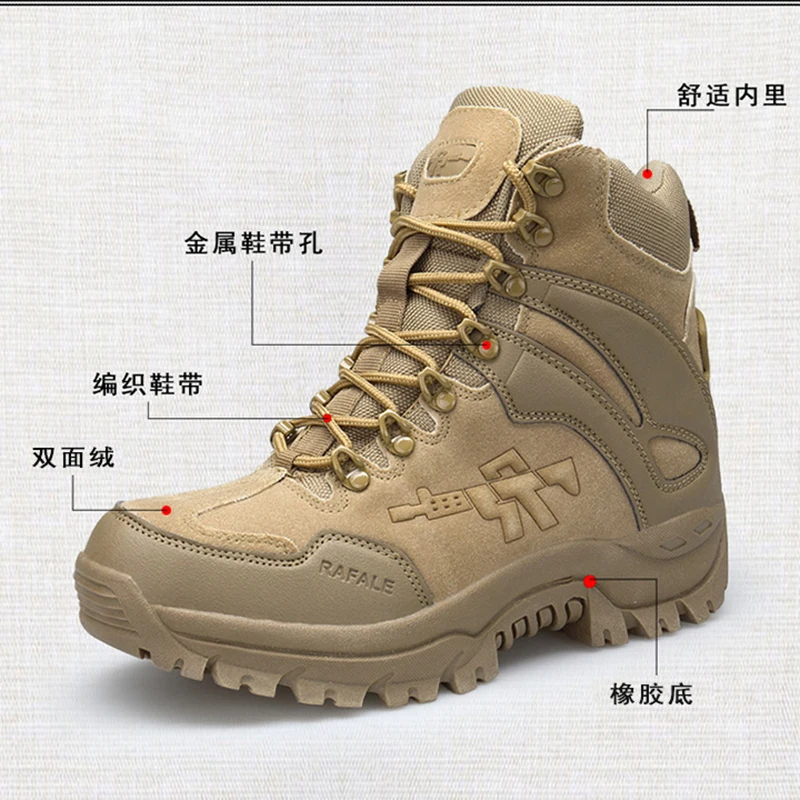 

Mens Boots Wear-resisting Non-slip Army Boots Men Waterproof Outdoor Climbing Hiking Boots Men