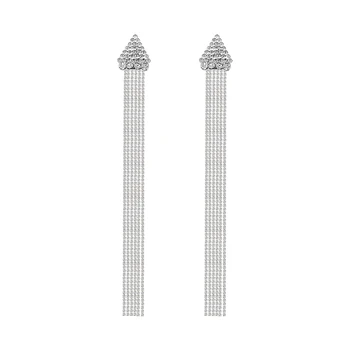 

Fashion triangle long tassel earrings female temperament simple wild earrings personality earrings