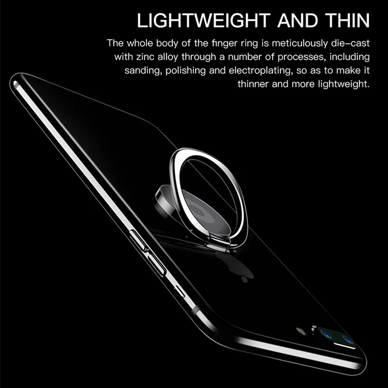 Baseus – Mini anneau support de téléphone, en métal, bague doigt pour  portable et tablette, pour Xiaomi, Samsung