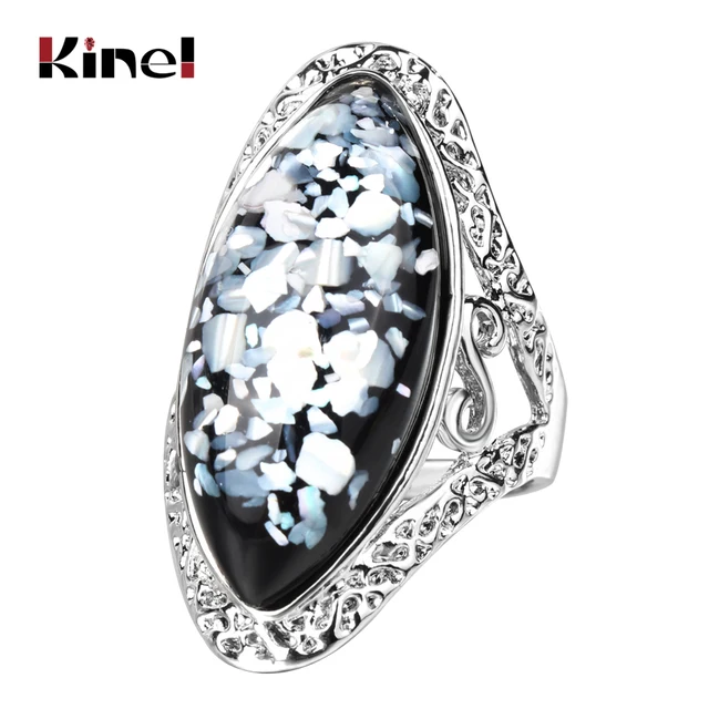 Kinel Luxury Colorful Shells Ring For Women Charm Artificial Coral Accessories S Kinel Luxury Colorful Shells Ring For Women Charm Artificial Coral Accessories S