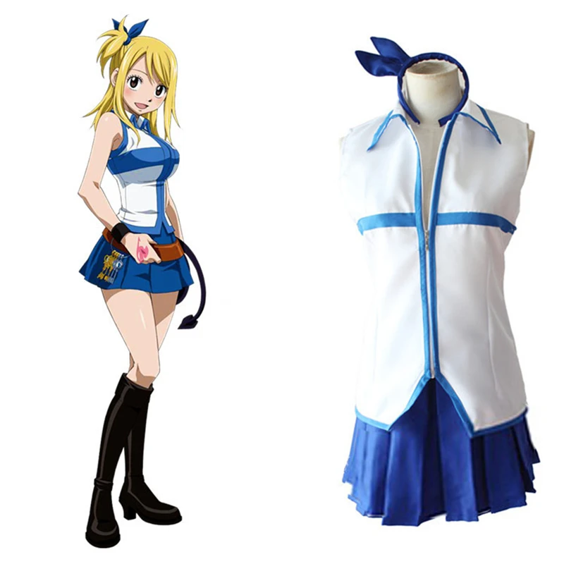 

Halloween Cosplay Anime Fairy Tail FAIRY TAIL Lucy Princess Uniform Performance Party Road West COS Clothing Three-Piece
