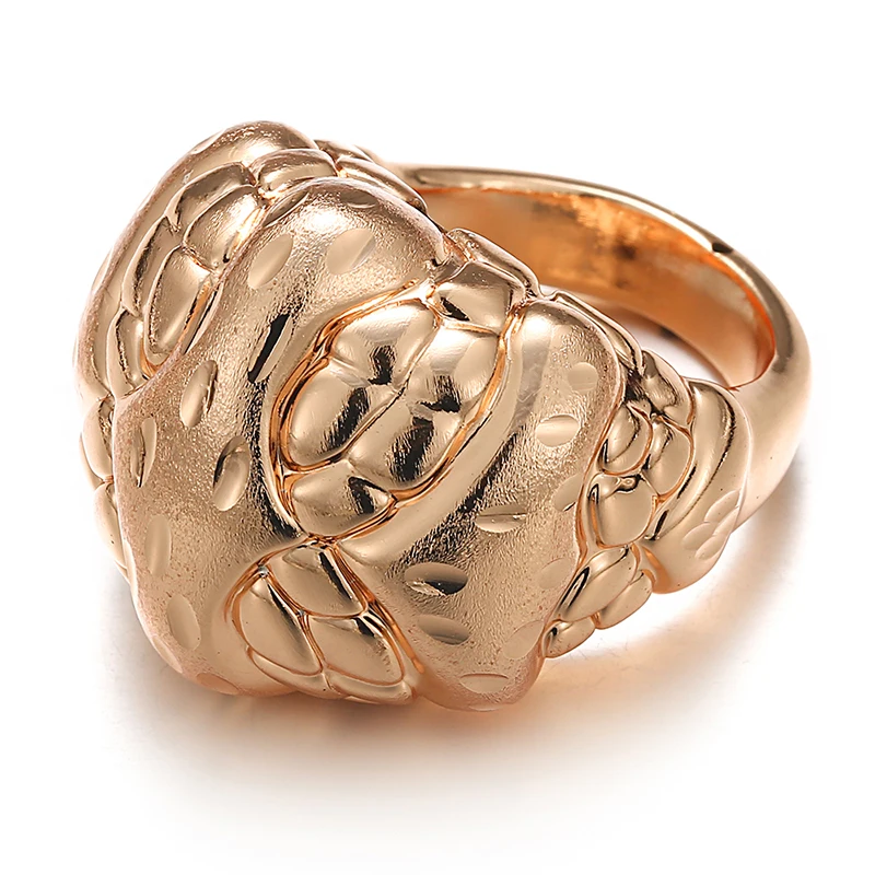 Трендовые Большие женские кольца со змеиным узором, очаровательные кольца из розового золота, обручальное кольцо, нигерийские/африканские винтажные кольца, бижутерия R86