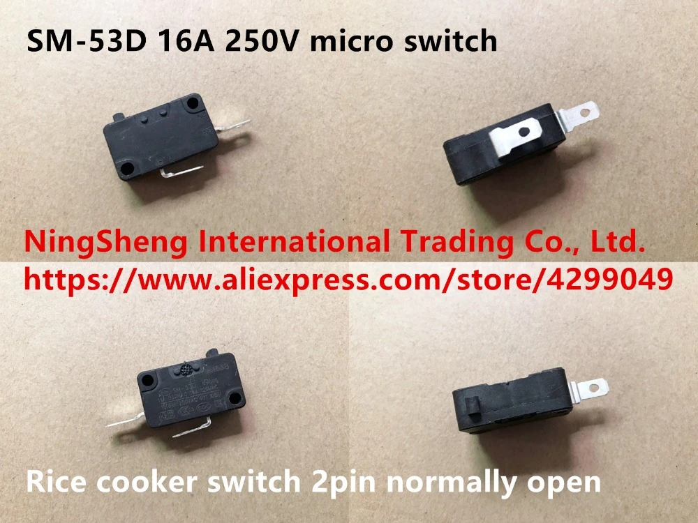 Original New 100 Sm53d 16a 250v Micro Switch Rice Cooker Switch 2pin