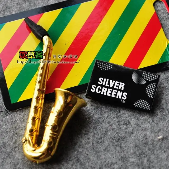 Reggae red yellow green saxophone portable smoking pipe Small weed pipe