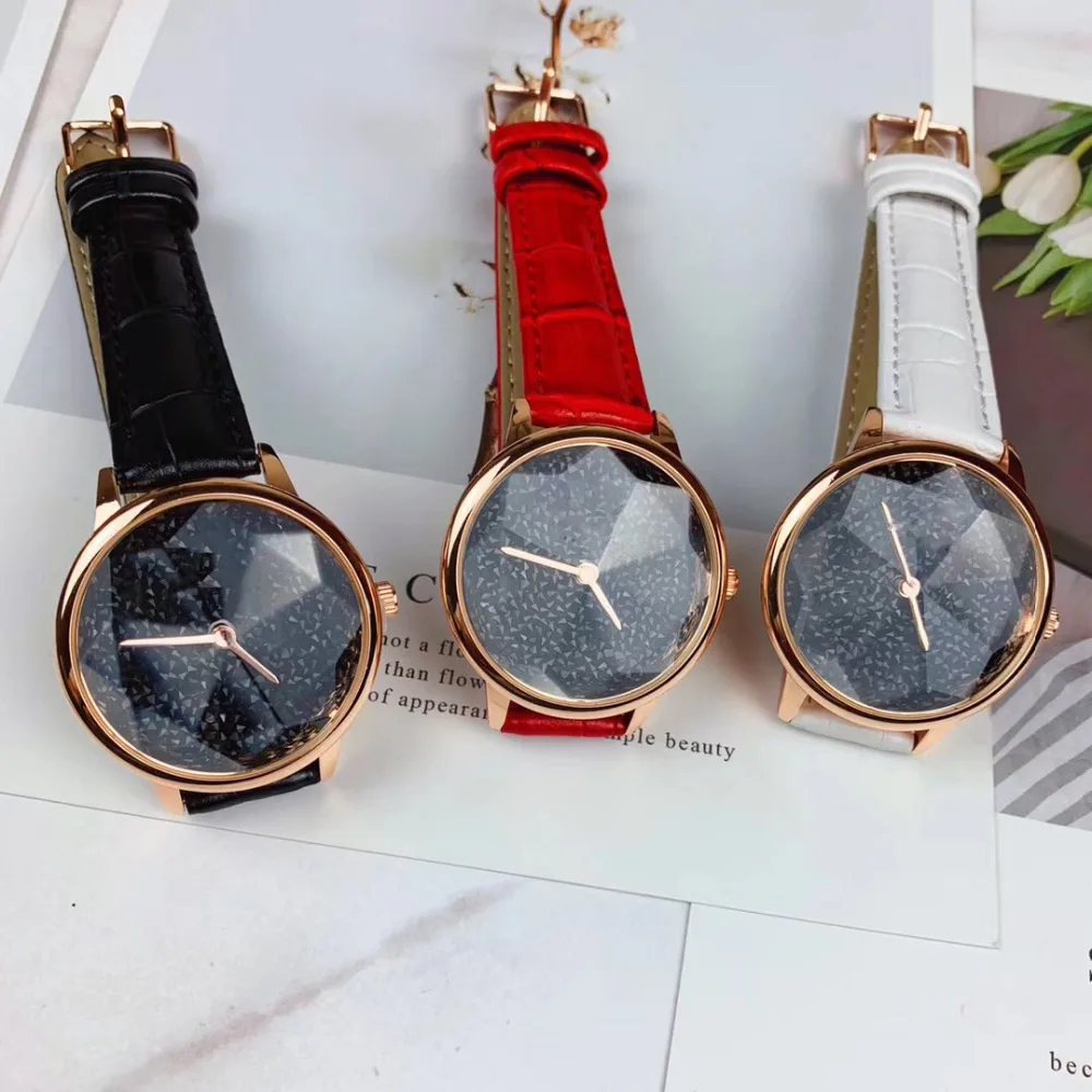 

ROBOL Original Fashion Casual Ladies Luxury Watch Belt Quartz Watch Geometry Cutting Surface Watch Multi-color Optional Watch