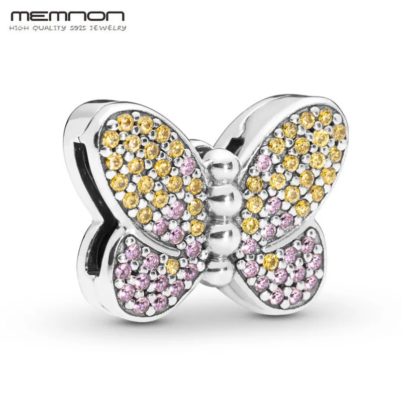 

Spring Reflexions style Bedazzling Butterfly Clip Charms 925 Sterling Silver Fit charm Bracelets DIY silver 925 jewelry making