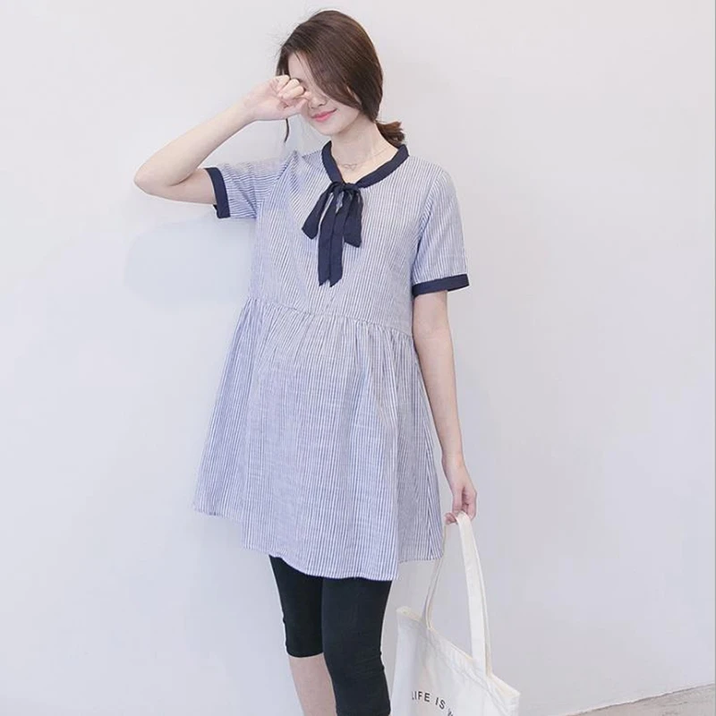Maternity summer dress for pregnant women Stripe Loose Long section Pregnancy dress robe grossesse ete pregnancy clothes 2018 Maternity summer dress for pregnant women Stripe Loose Long section Pregnancy dress robe grossesse ete pregnancy clothes 2018