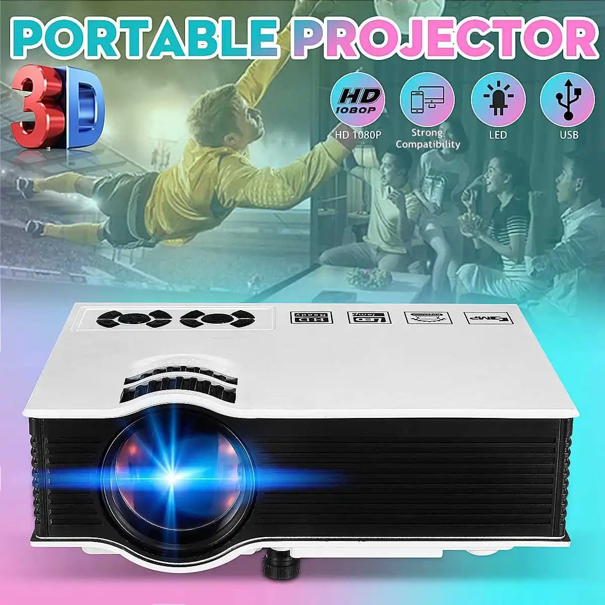 

KSD-398 projector LED Home Multimedia Player Support 720P and 1080P
