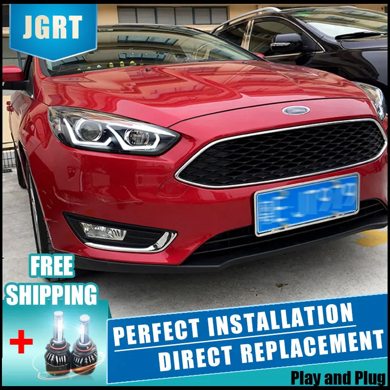  2PCS LED Headlights For Ford Focus 2015-2018 Car Led Lights Double Xenon Lens Car Accessories Dayti - 32889738666