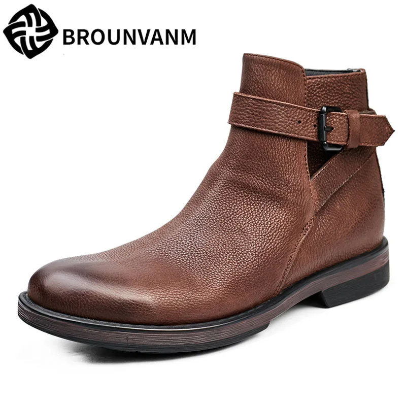 

Martin Chelsea men's boots new autumn winter British retro men shoes cowhide cashmere breathable men casual Leisure boots