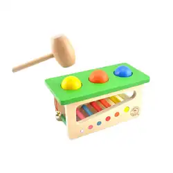 Детские игрушки детские смешные игрушки для мальчиков и девочек нажмите скамейке ксилофон прочный деревянный музыкальный забивая игрушка
