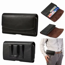 Universal Cell Phone Holster Case For iPhone Samsung Sony Premium Leather Pouch Case With Belt Clip And Card Holder
