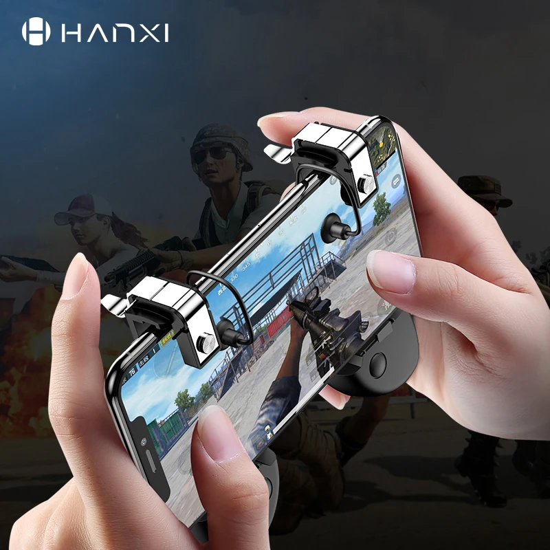 Goede Hanxi PUBG Mobiele Telefoon Game Toetsenborden Trigger Doel Knop L1R1 Shooter Joystick Voor IPhone Android Universele