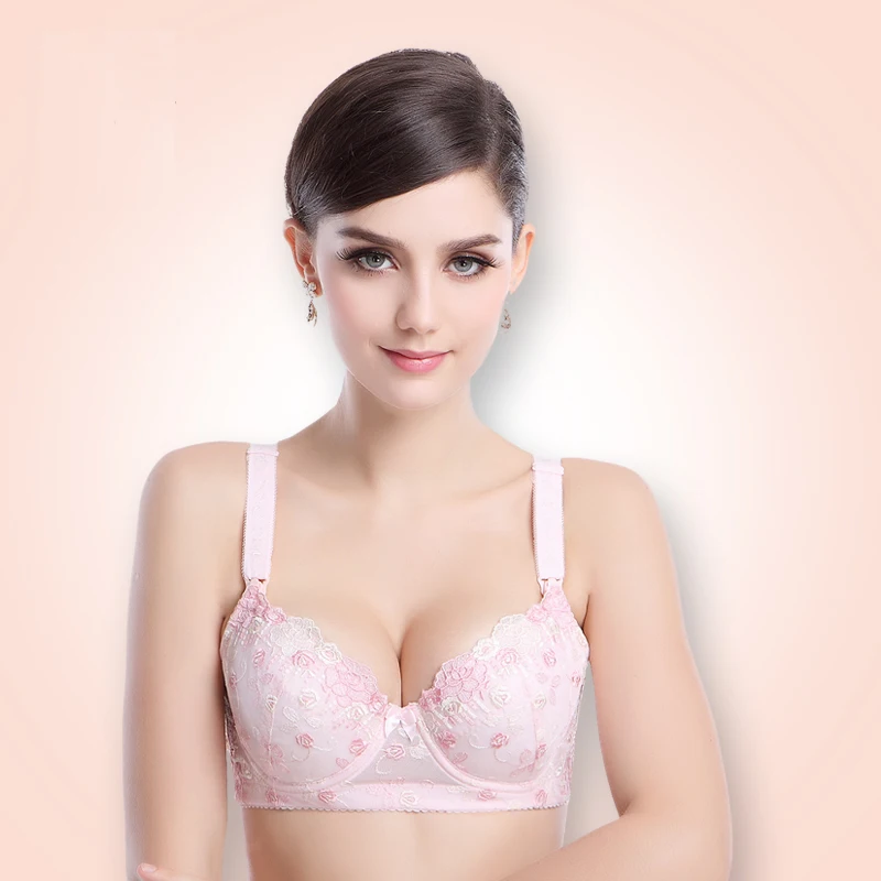 100% Cotton Plus Size Cups Push Up Gather  Fashion Lace Nursing Bra Maternity Bra Breastfeeding Bra 4