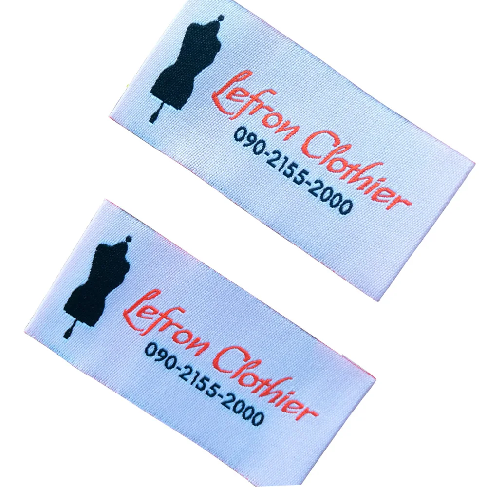 custom woven leader label for clothing care sew tags for hats