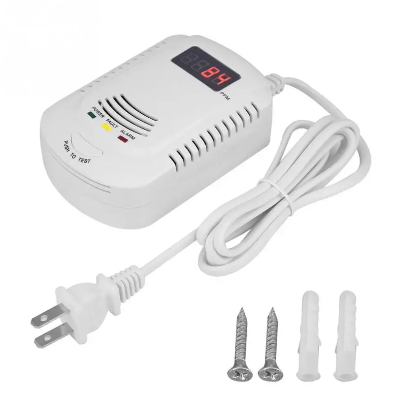 

Intelligent Voice Alarm Combustible Gas Dectector LPC Coal Gas Leak Analyzer US Plug 90-220V