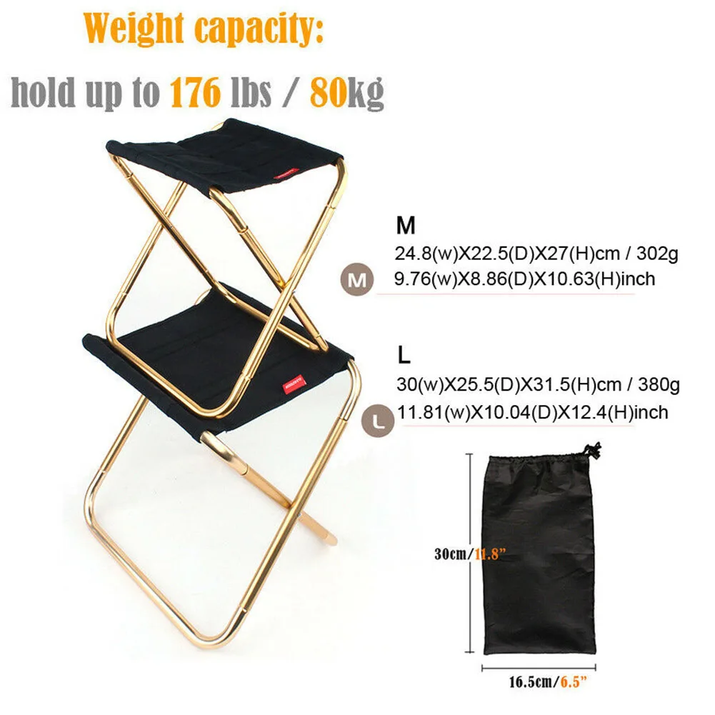 

Folding Chair Stools Mini Seat Aluminum Alloy Portable for Outdoor Camping Fishing Picnic Beach 2019ing