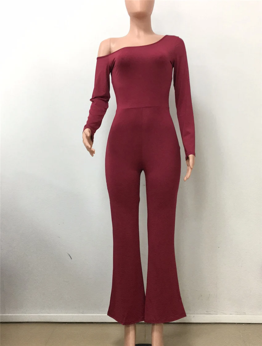 FANIECES повседневные Черные Красные Комбинезоны женские Боди mujer офисный женский однотонный конический комбинезон feminino уличная - Цвет: Бургундия