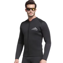 SBART 3 мм wetsuit куртка для мужчин с длинным рукавом для защиты от солнца держать теплый неопреновый передний молния для серфинга зима плавание серфинг Топ для мужчин s