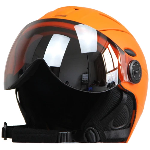 Премиум бренд мужской/женский/детский лыжный шлем/очки маска сноуборд шлем мото велосипед скейтборд снегоход лыжи Спортивная безопасность - Цвет: Matte Orange