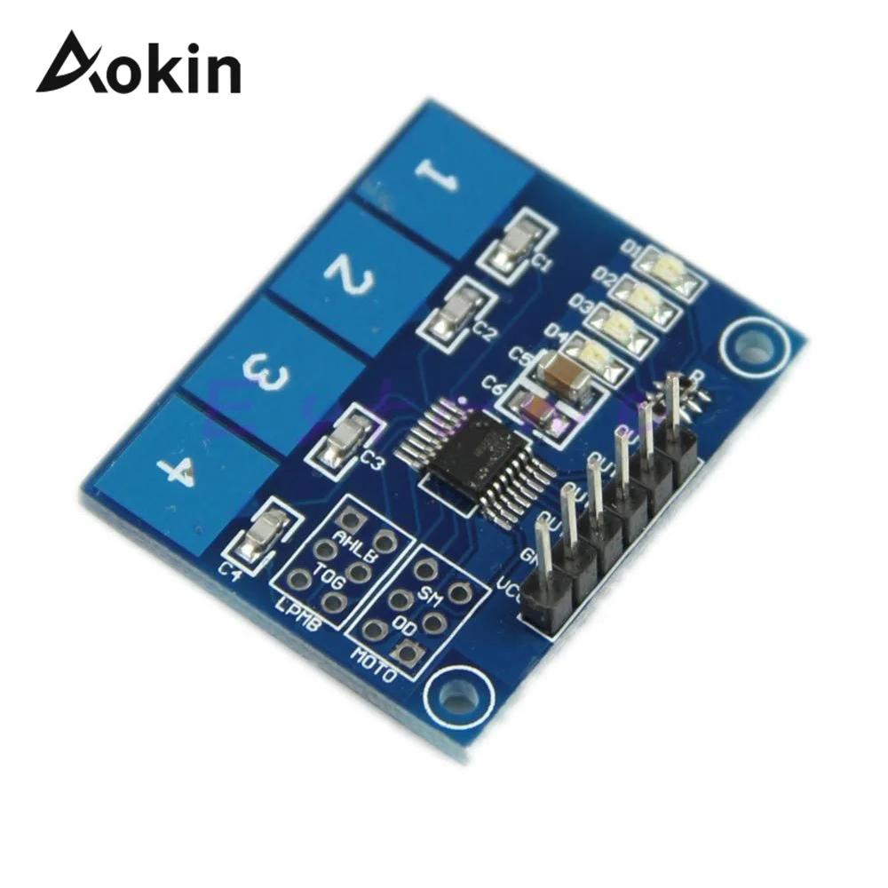 

TTP224 4 Channel Digital Capacitive Switch Touch Sensor Module Board Plate Button For Arduino diy kit