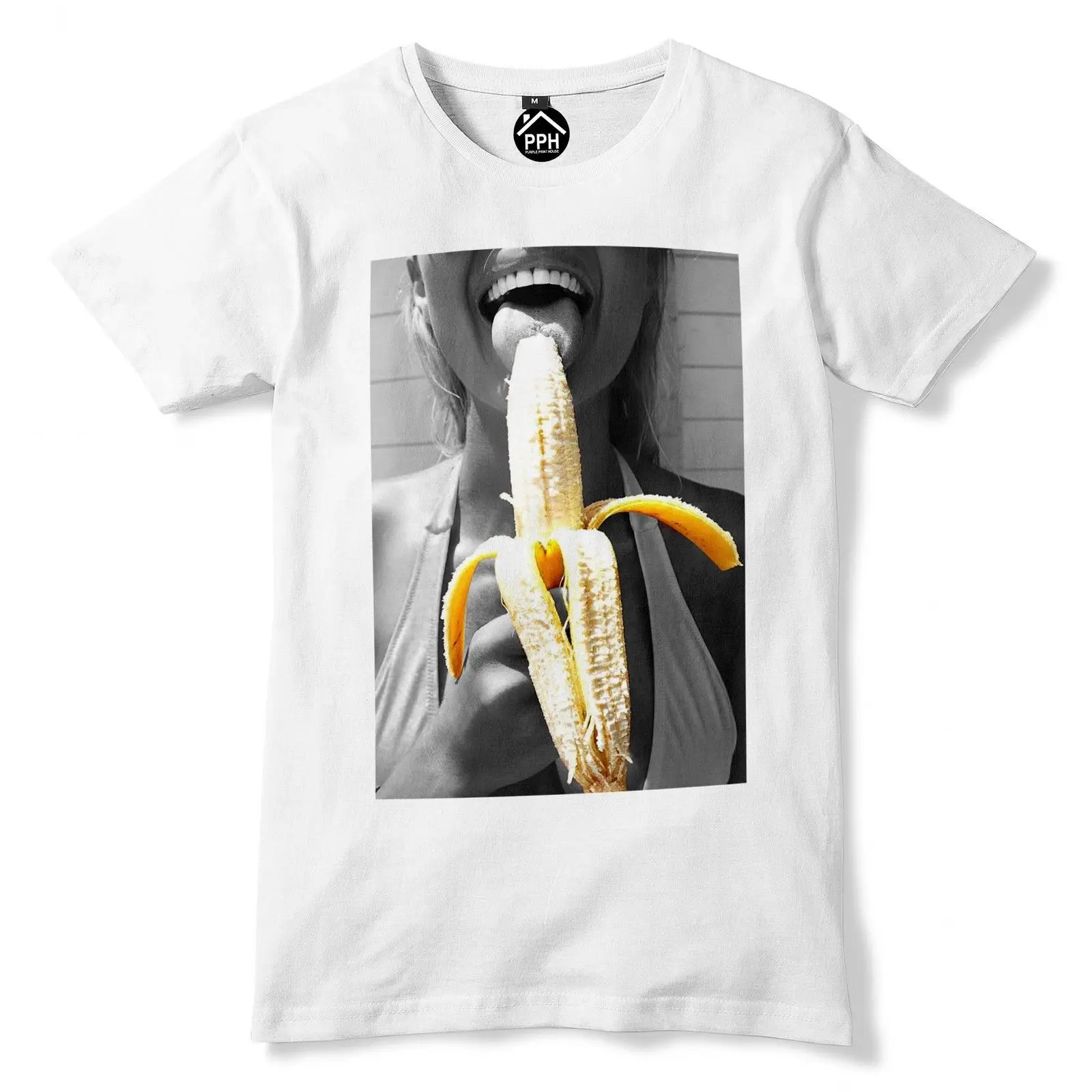 

Saucy Fruit Banana Girl T Shirt Sexy Tease Babe Holiday Summer Tshirt Foodie 323 Short Sleeve Men T shirt Tops Summer