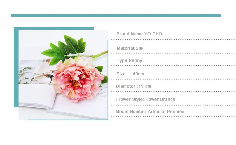 silk rose artificial Flower Peony  (13)