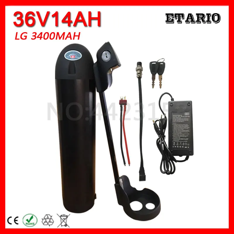 36V 14AH 250W 350W 500W электрический велосипед литий ионная батарея использовать LG