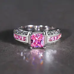Мода Драгоценное серебряное кольцо Fine 925 кольцо розовое обручальное свадебное модное обручальное кольцо