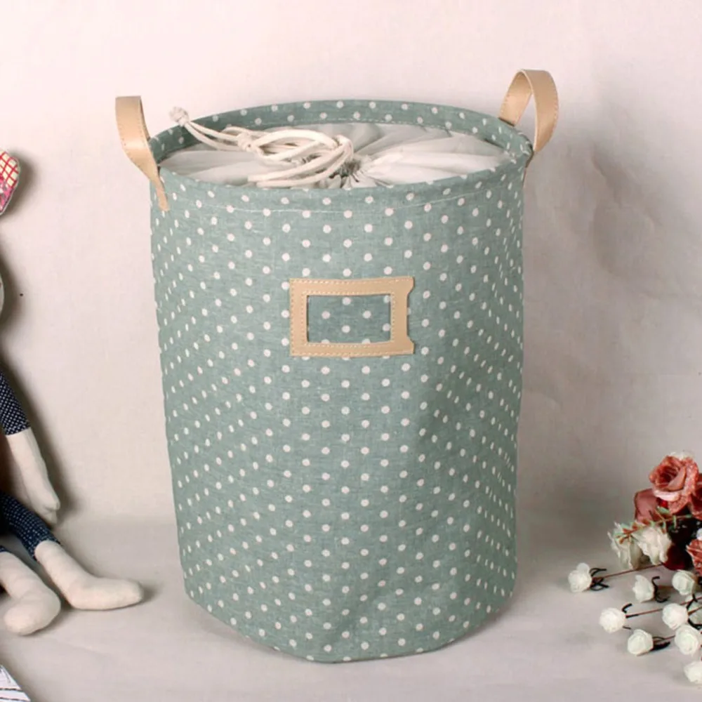 

35x35x45cm Pastoral Laundry Basket With Cover Washing Laundry Bag Hamper Storage Dirty Clothing Bags Toy Storage Bag UIE629