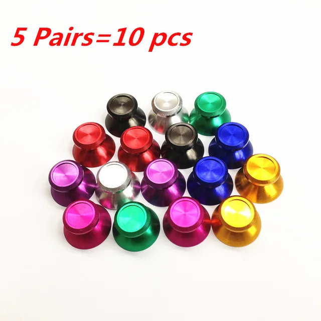 Special Offers 10pcs 5pairs Metal Analog Thumbstick mushroom 3D Joystick Cap Cover Shell Replacement for playstation 4 PS4 Xbox One Controller