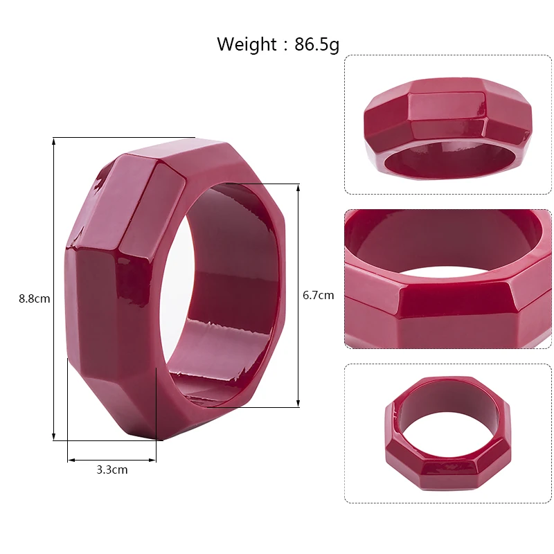 Trendy Fashion Resin Cuff Bracelets Bangles for Women New Vintage Simple Charm Geometric Acrylic Bracelet Girls Jewelry Female (5)