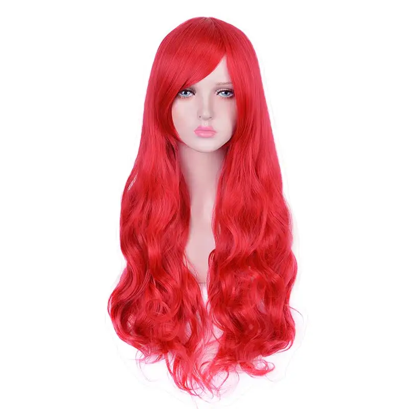 Русалочка Ариэль Косплей костюмы парик для Хэллоуина вечерние парик Русалочки - Цвет: Красный