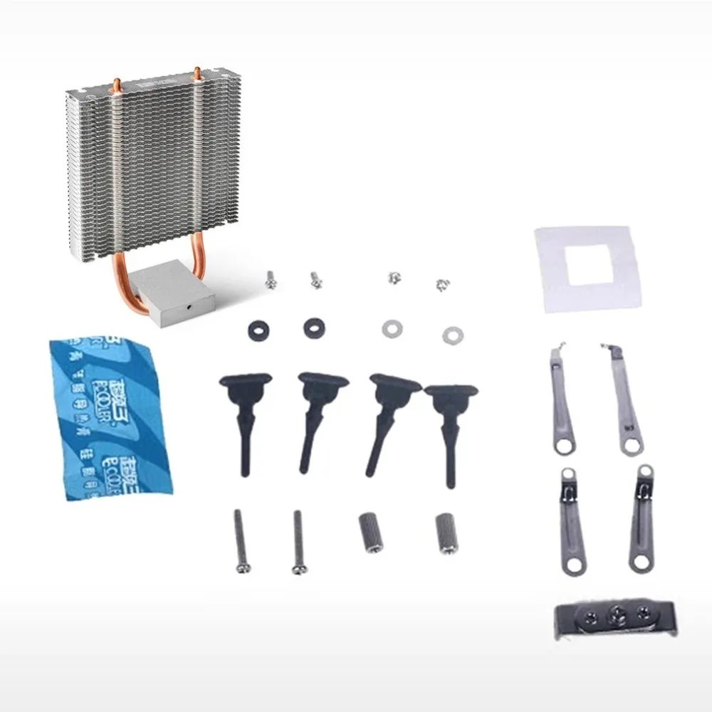 PCCOOLER وحدة المعالجة المركزية برودة 2 Heatpipes المبرد مبادل حراري من الألومنيوم اللوحة نورثبريدج برودة دعم 80 ملليمتر وحدة المعالجة المركزية مروحة