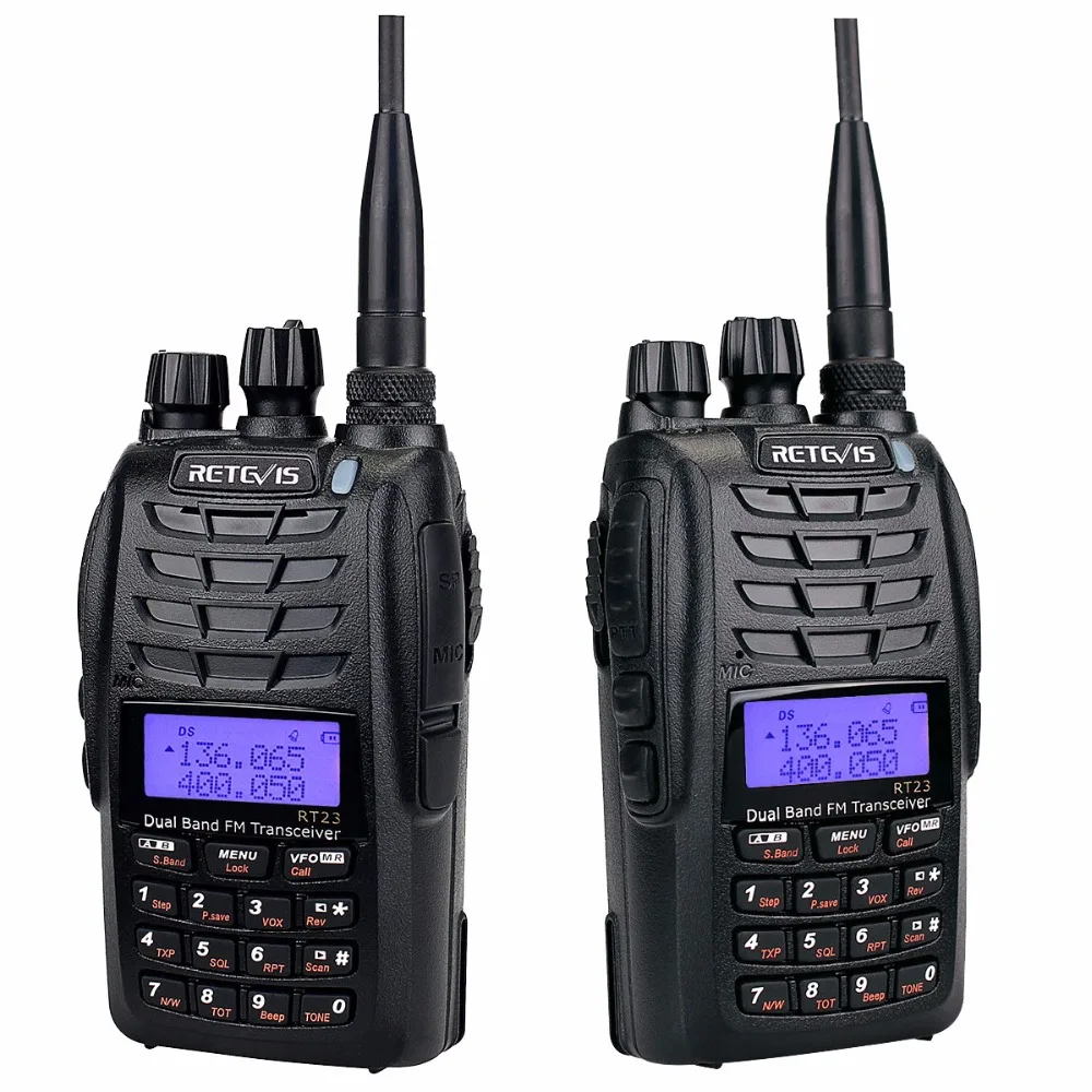 Retevis RT23 двойное получение рация двойной PTT 5 Вт 128CH VHF UHF двухдиапазонный 1750 Гц DTMF Сканирование FM радио кросс-полосный ретранслятор Func