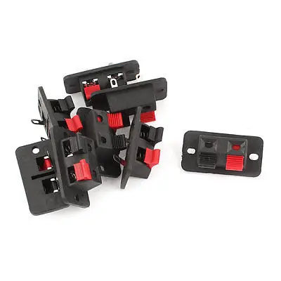 

8 Pcs Speaker Box Terminal Binding Post Rectangle Cup 2-Way Connectors Black Red