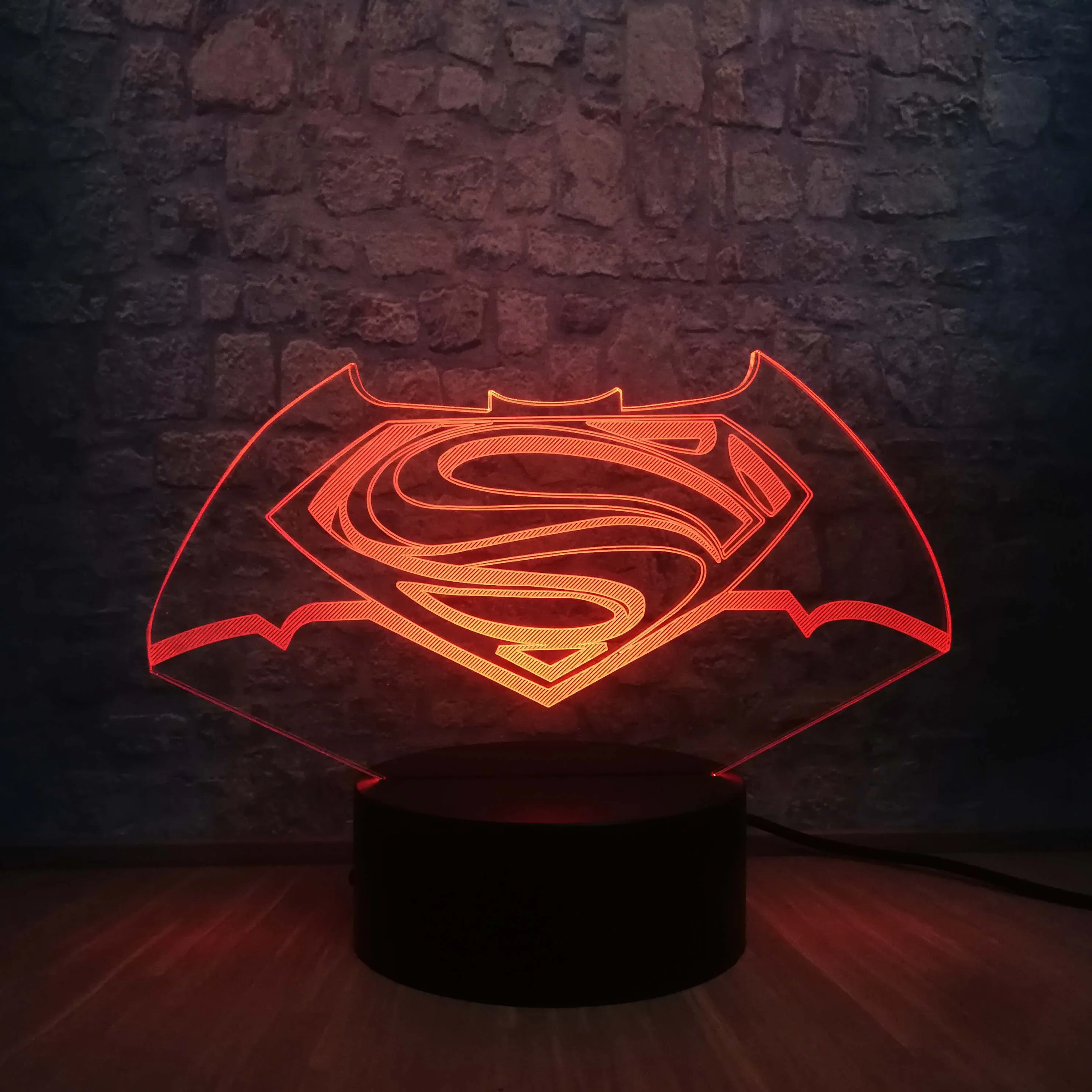 New Batman Superman Symbol 3D Night Light Multicolor Bedroom Sleep Lamp  Home Decor Holiday Gift Toys Luminaria USB Base Switch|LED Night Lights| -  AliExpress