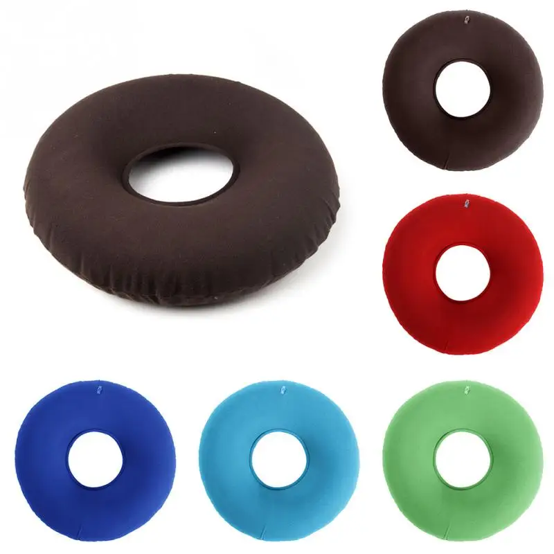 Inflatable Vinyl Ring Round Seat Cushion Medical Hemorrhoid Pillow Donut Free Pump Rubber Inflatable Seat Pad 34*12 cm #125