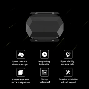 

Wireless Cycling Computer Cadence Sensor Speedometer Bicycle ANT+ Bluetooth Bike Bicycle Code Table Speed Sensor
