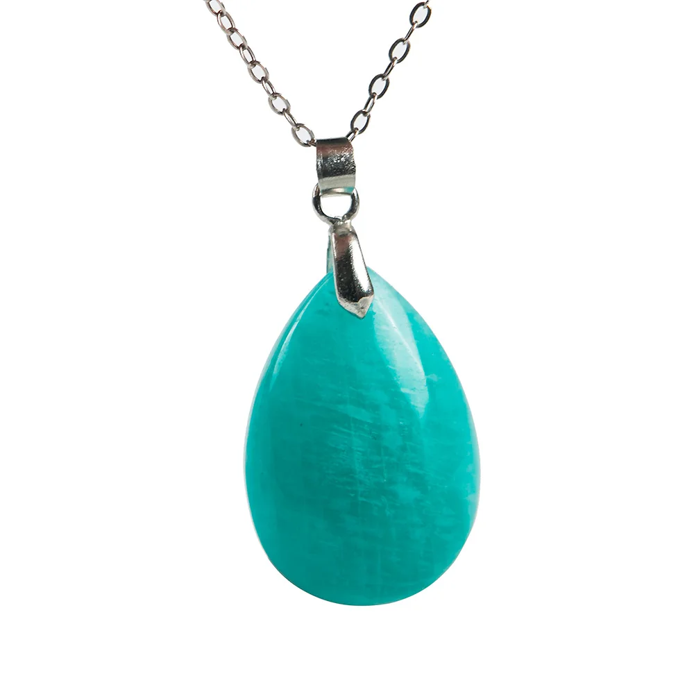 

100% Natural Green Amazonite Water Drop Gemstone Pendant 30x20x9mm For Woman Men Gift Crystal Healing Pendant Mozambique AAAAA