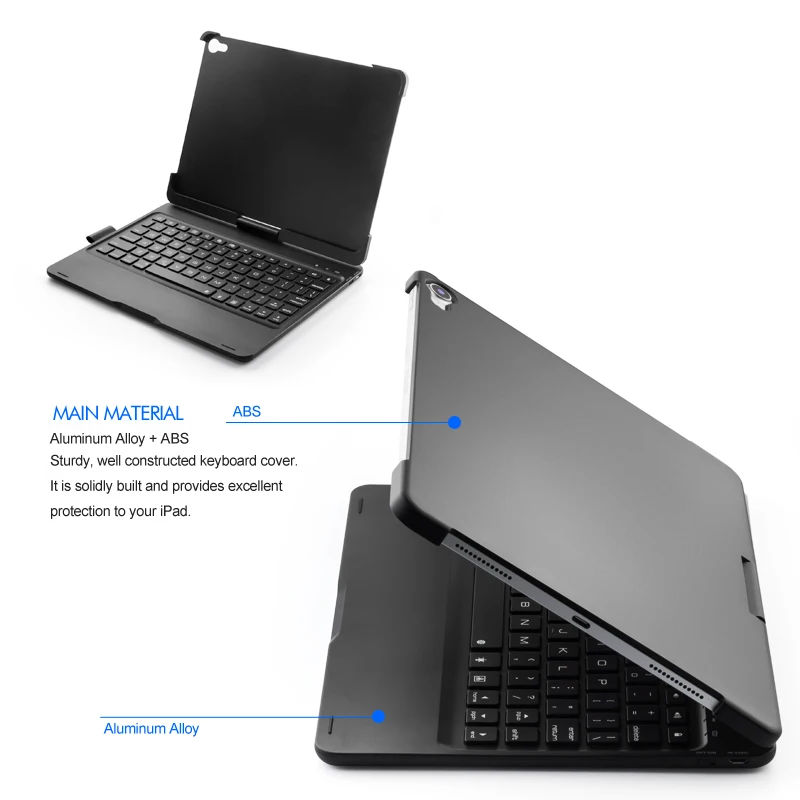 Чехол с клавиатурой для iPad Pro 11 дюймов 2020 2nd Gen /2018 1st 360 вращения и 7 Цвет подсветкой