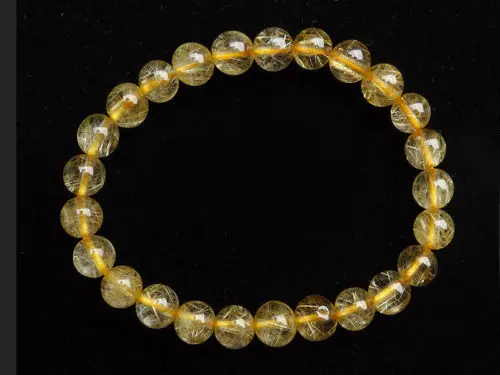 FREE SHIPPING 7mm Natural Brazil Gold Hair Rutilated Quartz Beads Wealth Bracelet AAA | Украшения и аксессуары