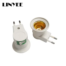 Более дешевый цоколь лампы E27 Светодиодный светильник штекер в ЕС тип переходник конвертер для лампы держатель лампы с кнопкой включения/выключения белый