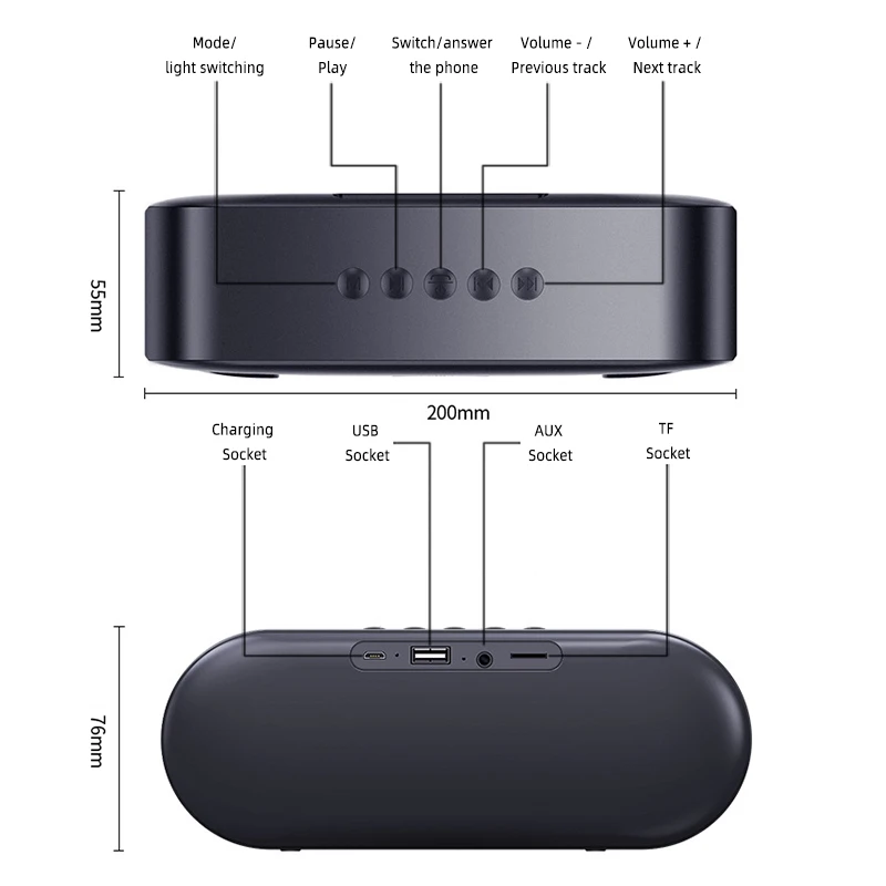 Портативный беспроводной Bluetooth динамик стерео громкоговоритель звук системы наружный водонепроницаемый динамик музыка объемный