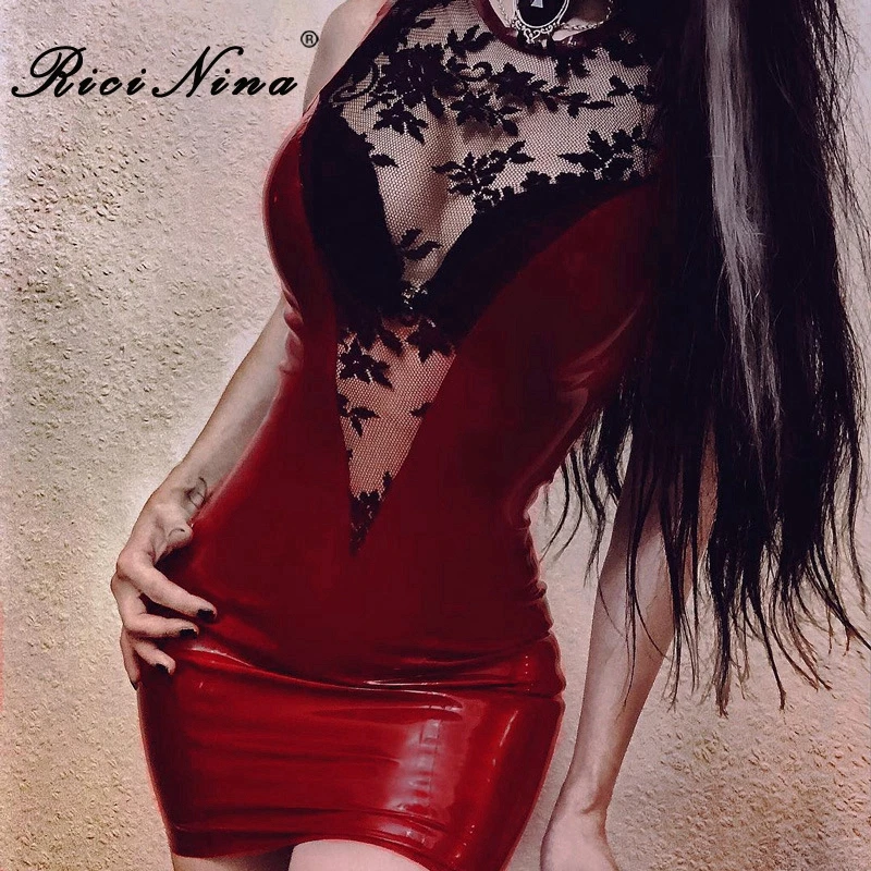 RICININA 2019 Sexy Bodycon Dress Women O Neck Lace Hollow Out Short Pencil Dress Ladies Summer Club Party Mini Dresses